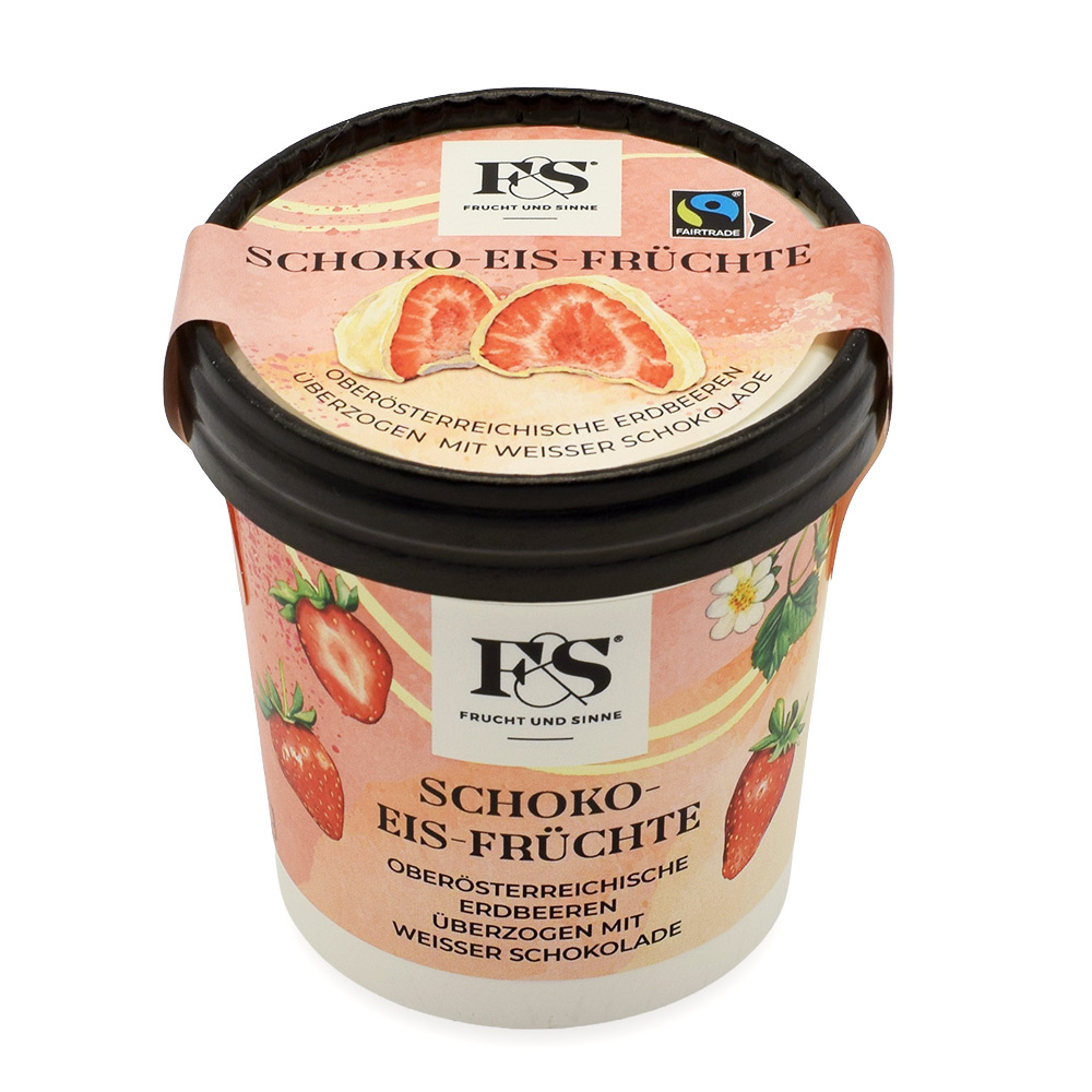 Schoko-Eis-Erdbeeren Weiße Schokolade