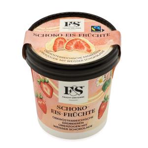 Schoko-Eis-Erdbeeren Weiße Schokolade